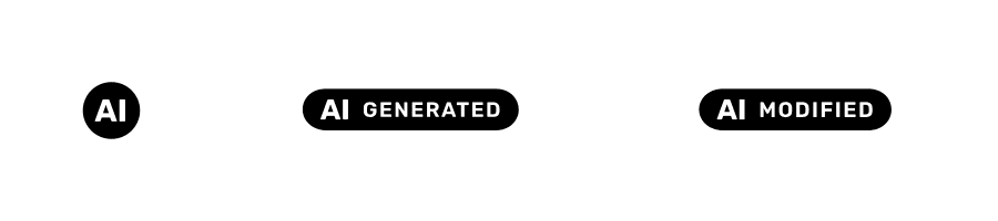 EU AI Labels Beispiele: AI, AI generated, AI modified